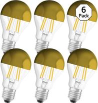 "Osram Lamps" kaitinamoji LED lemputė su E27 lizdu, šiltos baltos spalvos (2700 K), lemputės forma - auksinis veidrodis, 4 W, 37 W lemputės pakaitalas, LED Retrofit Classic A Mirror, 6 vnt.