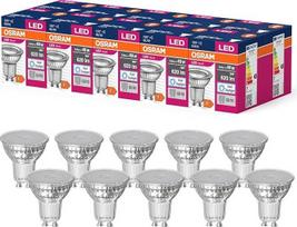 "Osram LED Star Value PAR16" LED lemputė su GU10 cokoliu GL 620 liumenų dienos šviesos baltos (6500K) spalvos įprastinių 49 W kaitrinių lempų pakaitalas, nestabdomas Pakuotė 10 vnt.
