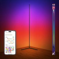"Osram Matter over Wifi" kampinis LED grindų šviestuvas 1400 mm, 14 W, RGBW, 2700-6500 K, WiFi, nuotolinio valdymo pultas, juodas, aplinkos šviesa