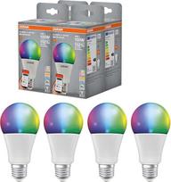 "Osram SMART+ RGBW", E27 LED lemputė su matine per "WiFi", specialiai sukurta "Alexa", 100 W pakaitalas, nuo šiltos baltos iki šaltos baltos (2700-6500 K), 16 milijonų RGB spalvų, 4 vnt. (nesuderinama su programėle SMART+)