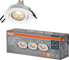 "Osram Spot Set LED Recessed Spotlight DIM Flexible 3,7 W White 2700 K Warm White Aluminium Dimmable Click Mounting Set of 3