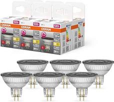 "Osram Superstar" GU5.3 cokolio reflektorinė lemputė, skaidraus stiklo, šiltai balta (2700K), 230 liumenų, pakeičianti įprastas 20 W lemputes, reguliuojamo ryškumo, 6 vnt. pakuotė