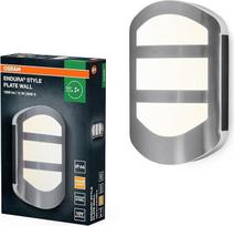 "Osram" "Endura" stiliaus modernios nerūdijančio plieno išvaizdos sieninis šviestuvas su netiesiogine šviesa, ryškus ir funkcionalus LED lauko šviestuvas, IP44 apsauga, skirtas įėjimų ir fasadų apšvietimui
