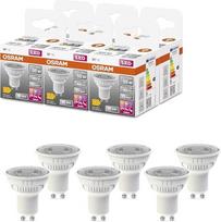 "Osram" LED prožektorius su trimis šviesos spalvomis vienoje lempoje, 55 W pakaitinis, GU10, PAR16 formos, 2700 Kelvinų, matinis, 6 vatų pakuotė