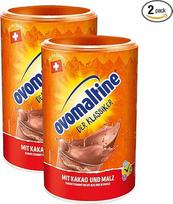 "Ovomaltine Classic Duo" kakavos milteliai su unikaliu salyklo skoniu ir aukštos kokybės kakava, sertifikuoti atogrąžų miškuose, skirti karštam šokoladui (2 x 500 g)