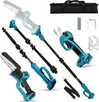 "panthem 4-in-1" akumuliatorinis 6 colių mini grandininis medžių pjūklas, suderinamas su "Makita" 18 V, 45 mm elektriniu pjūklu Sodo žirklės, genėjimo žirklės, rankinis grandininis pjūklas, teleskopinis genėjimo pjūklas (be akumuliatoriaus)