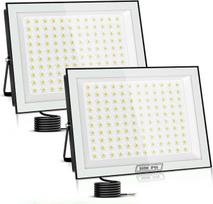 "papasbox" 2 vnt. 500 W LED lauko prožektorių, 6500 K, vėsiai balta, 50000 lm, lauko prožektorius, IP66 vandeniui atsparus prožektorius, skirtas naudoti lauke, sode, garaže, kieme