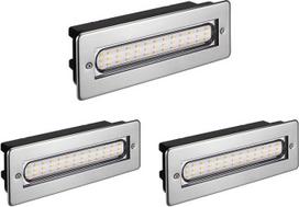 "Parlat" LED laiptų lemputė įleidžiamas sieninis šviestuvas lauko kampinis 20x7cm 230V šiltai balta, 3 vnt.
