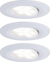 "Paulmann Calla 99931" LED įleidžiamosios lempos apvalus 3 vnt. rinkinys, įskaitant 3 x 5,2 W IP65 reguliuojamą įleidžiamąjį prožektorių Baltas matinis korpuso apšvietimas Plastikinė įleidžiamoji lempa 4000 K