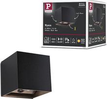 "Paulmann Nyara" 71282 LED sieninis šviestuvas su akumuliatoriumi ir judesio jutikliu (HF) IP44 3000K 100 x 100 mm 2 x 1 W / 1 W Juodas
