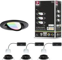 "Paulmann Nova Coin" 92437 LED įleidžiamas šviestuvas apvalus 84 mm 50° RGBW+ 3 x 6 W 3 x 500 lm 230 V juodas matinis aliuminio liejinys