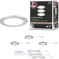 "Paulmann" 93121 LED įleidžiami baldų šviestuvai 3 vnt. 65 mm 3 x 2,5 W 3 x 180 lm 230/12 V 4000 K šukuota geležis