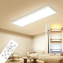 "Peasur" LED lubų šviestuvas plokščias 80 x 25 cm 40 W, 4000 lm, reguliuojamas su nuotolinio valdymo pulteliu 3000 K - 6500 K IP54 Virtuvės lubų šviestuvas Stačiakampio formos LED skydelis, skirtas svetainei, miegamajam, vonios kambariui, biurui