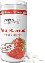 "PentaSense" - braškių skonio ksilitolio pastilės nuo apnašų ir rūgščių padeda išsaugoti emalį - 150 vnt.
