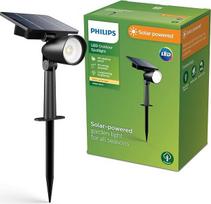 "Philips Ashlyn" 2700K 150LM lauko saulės prožektorių sieninis šviestuvas juodas