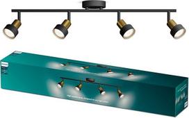 "Philips Conduit LED 4" prožektorius, GU10 lemputė neįtraukta, žalvaris, IP20, juodas/auksinis