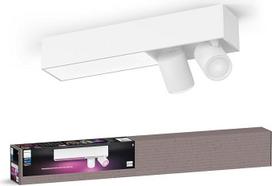 "Philips Hue" baltos ir spalvotos aplinkos prožektoriai "Centris 2", reguliuojamo apšvietimo, 16 milijonų spalvų, valdomi per programėlę, suderinami su "Amazon Alexa", balti, naujos kartos