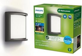 "Philips" itin efektyvus lauko sieninis šviestuvas "Samondra", 3,8 W, 2700 kelvinų, IP44, atsparus oro sąlygoms, antracito spalvos