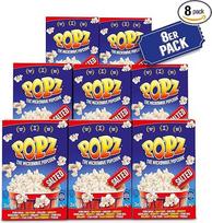 "Popz Popz" sūdyti kukurūzai, 8 vnt. (8 x 270 g), kukurūzai puikiam kino filmų žiūrėjimui namie, mikrobangų krosnelėje su gardžia jūros druska, 2,16 kg