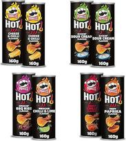 "Pringles HOT Hot Chips Mix" (8 x 160 g) - Sūris ir aitrioji paprika, "Kickin' Sour Cream", "Smokin' BBQ Ribs", meksikietiška aitrioji kalkė, saldžioji aitrioji paprika ir ugniniai pipirai - užkandis skardinėje - Pop. Žaisti. Valgyk.