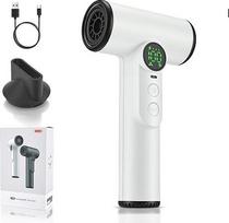 "Pro Battery Travel Hair Dryer" 15600 mAh, belaidis plaukų džiovintuvas su 100 temperatūrų ir greičių, nešiojamas plaukų džiovintuvas su skaitmeniniu ekranu, skirtas stovyklavimui, kelionėms, viešbučiui, baltas