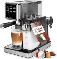 "ProfiCook" espreso kavos aparatas "2-in-1" | kavos milteliams ir Nespresso kapsulėms | Portafilterio aparatas | 20 barų | Pieno sistema Latte ir Cappuccino kavai | Portafilteris espresui | PC-ES 1266