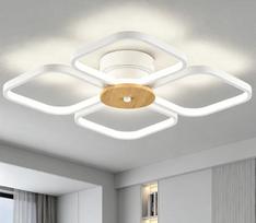 "Qamra" modernus lubų šviestuvas, baltas lubų šviestuvas, 38 cm, LED lubų šviestuvas miegamajam, svetainei, prieškambariui, virtuvei, 4000 K, 48 W