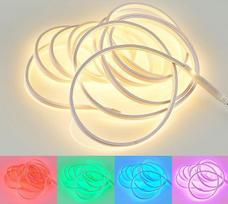 "Reality Leuchten" R65585100 Neoninė plastikinė balta LED juosta su 20 W RGB LED, 500 cm, galima sutrumpinti, nuotolinio valdymo pultas