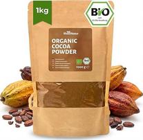 "RheinNatur" ekologiški kakavos milteliai 1 kg - 100 % gryna ekologiška kakava, nesaldinta ir be priedų - idealiai tinka kepimui, karštam šokoladui ir kokteiliams - 1000 g maišelis