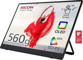"Ricoh 150 Mobile" 16 colių 1920 x 1080P OLED monitorius, USB-C lengvas jutiklinio ekrano monitorius su dviem įmontuotais garsiakalbiais, skirtas nešiojamiesiems kompiuteriams, kompiuteriams ir išmaniesiems telefonams