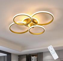"Riserva" LED lubų šviestuvas, kurį galima reguliuoti, 4 žiedų lubų šviestuvas LED Gold Living Room su nuotolinio valdymo pulteliu 3000 K ~ 6500 K, 39 W lubų apšvietimas Modernus gyvenamasis kambarys, miegamasis, valgomasis, virtuvė, koridorius, balkonas