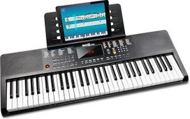 "RockJam" 61 klavišo nešiojamasis elektroninis klavišinis pianinas su maitinimo šaltiniu, muzikos stovu ir programa "Simply Piano