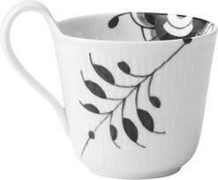 "Royal Copenhagen Black Fluted 1017018 Mega puodelis su rankena Porcelianinis baltas / juodas 33cl