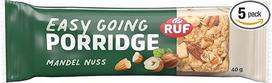 "RUF Porridge Bar" migdolų riešutų batonėlis iš viso grūdo avižinių dribsnių su migdolais ir lazdyno riešutais, riešutų užkandis (5 vnt.)