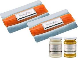 "Royal Gourmet" rinkinys - rūkytos lašišos filė "Royal" su 2 gurmaniškais padažais