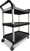 "Rubbermaid Commercial Products" FG342488BLA universalus vežimėlis su 3 lentynomis - juodas