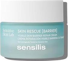 "Sensilis" - odos gelbėjimo barjeras, atkuriamasis kremas, 4 rūšių hialurono rūgštis, saldymedžio ekstraktas, keramidai, prebiotikai, ramina, drėkina, tinka raudonai rožinei odai - 50 ml
