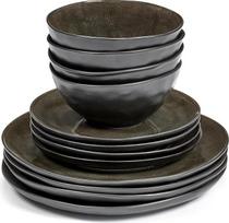 "Serax" 12 dalių pietų servizas "Grey Pure" | 4x lėkštės M | 4x lėkštės S | 4x dubuo L | "Pascale Naessens" keramikos servizas | Simple Timeless Crockery