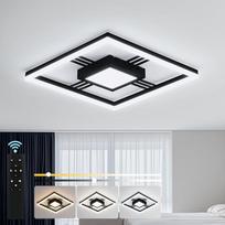 "Sky angle" LED lubų šviestuvas su nuotolinio valdymo pulteliu, reguliuojamas juodas lubų šviestuvas 3000K-6000K, 40W 4800LM 40cm Flush Mount miegamajam, svetainei, studijai, vonios kambariui