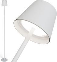 "Subra" akumuliatorinis LED grindų šviestuvas Aliuminis Baltas Vidinis ir lauko belaidis reguliuojamas apšvietimas Šilta / šalta balta USB C įkraunamas Vandeniui atsparus IP44 Modernus ir ryškus dizainas