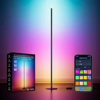 "SwitchBot Matte RGBICWWW" grindų lempa gyvenamajam kambariui, šilta ir šalta balta spalva, grindų lempa, reguliuojama "Apple Home", "Alexa", "Google Home", programėlės valdymu, muzikos režimais, scenos režimais, LED grindų lempa, juoda, skirta miegamajam