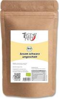 "Tasty Pott" juodosios ekologiškos sezamo sėklos, sezamo sėklos, sezamo sėklos, viso grūdo sezamas, veganiška mityba, azijietiška virtuvė, žaliavalgiška kokybė, maišelyje 1000 g