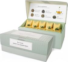 "Tea Forte" pristatomoji dėžutė "Tea Sampler", įvairių rūšių arbatos dėžutė, 20 rankų darbo piramidinių arbatos infuzorių maišelių, žaliosios arbatos asortimentas