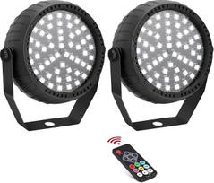 "Telbum Strobe", Helovino mini stroboskopinė blykstės šviesa vakarėliams, itin ryškios 54 RGB LED stroboskopinės šviesos su nuotolinio valdymo pulteliu, aktyvuojamos garsu, greičio valdymo mirksinčios šviesos kambariui, DJ, scenai, vakarėliui, 2 vnt.