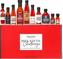 "Thoughtfully Hot Sauce Challenge" rinkinys, kuriame yra aštrių padažų nuo švelnių iki itin aštrių, unikalios dovanos vyrams, gimtadienio dovana vyrui, tėčiui ir vyrams, 10 vnt.