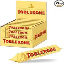 "Toblerone" šokolado plytelė - švelnus šveicariškas pieno šokoladas su medumi ir migdolų riešutais - 24 x 35g