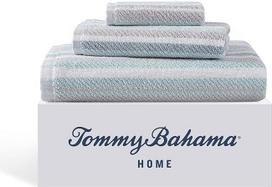 "Tommy Bahama Ocean Bay Collection" rankšluosčių rinkinys - 100 % medvilnė, itin minkštas ir gerai sugeriantis, atsparus spalvoms, sertifikuotas "Oeko-Tex", mėlynas, 3 dalių