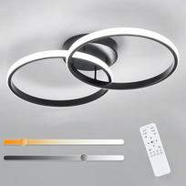 "Toolight" LED lubinis šviestuvas, reguliuojamas, modernus, 38 W, 4275 lm, modernus LED lubinis šviestuvas, juodas, gyvenamojo kambario šviestuvas su nuotolinio valdymo pulteliu, 3000 K - 6500 K, lubinis šviestuvas miegamajam, svetainei, virtuvei, 54 cm