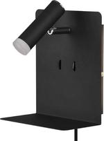 "Trio Leuchten Element" 222570232 LED sieninis metalinis matinis juodas šviestuvas 1 x 3 W LED USB įkrovimo prievadas