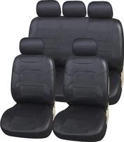 "Upgrade4cars" automobilio sėdynių užvalkalai "Leather Look Black" Universalus automobilio sėdynių apsaugų rinkinys vasarai ir žiemai Dirbtinės odos automobilio sėdynių užvalkalai priekinėms ir galinėms sėdynėms